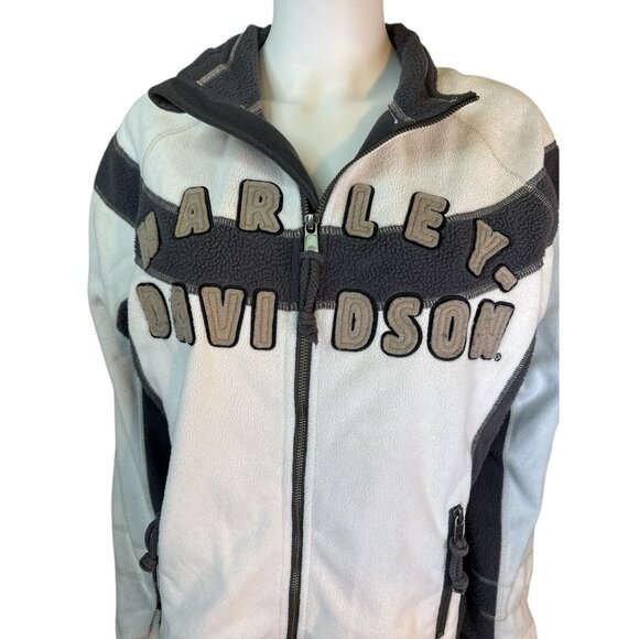 Harley Davidson Fleece Jacket Womens Full Zip 1W Equiv to 1X EUC Windproof Coat - Picture 3 of 7